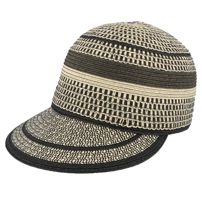 Seeberger 【 Baseball Cap With Mixed Trim Details Black/Khaki Fitted Women Beige 】 野球 旗がしら かぶり笠 レディース ベージュ