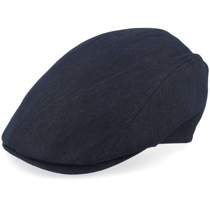 【★百貨店SALE★6/11真夜中2時迄】Mjm Hats 【 Daffy Linen/Cotton Mix Blue Herringbone Flat Cap Men Blue 】 青碧 青碧 旗がしら 鳥打ち帽 メンズ 青碧 青碧