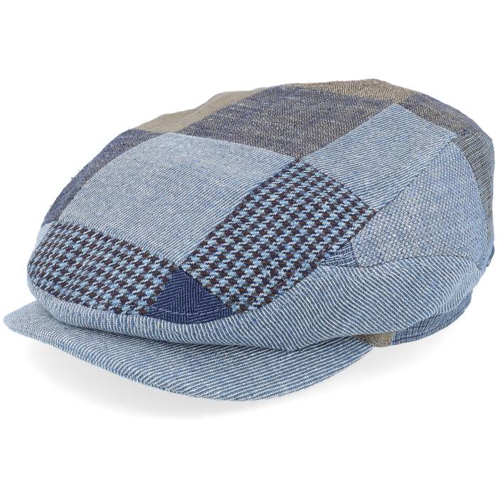 ステットソン Stetson 【 Driver Patchwork Denim Flat Cap Men Blue 】 デニム キャップ 帽子 メンズ 青色 ブルー