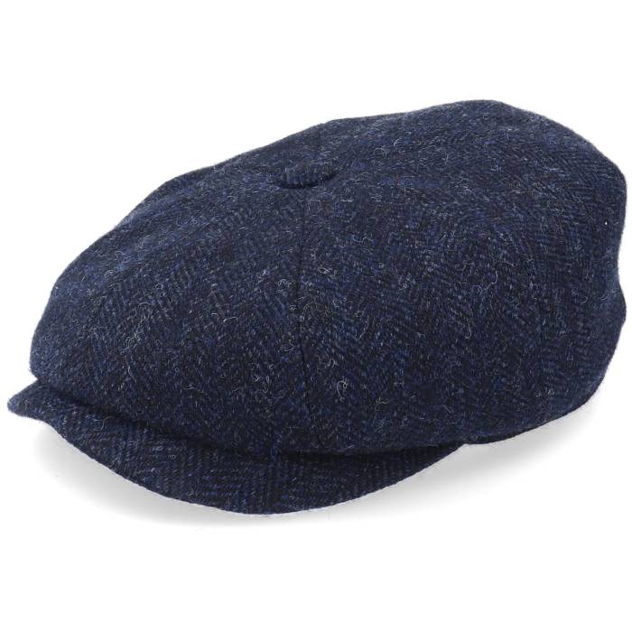 ステットソン Stetson 【 Hatteras Wool Herringbone Navy Flat Cap Men Blue 】 紺色 ネイビー キャップ 帽子 メンズ 青色 ブルー|スニケス
