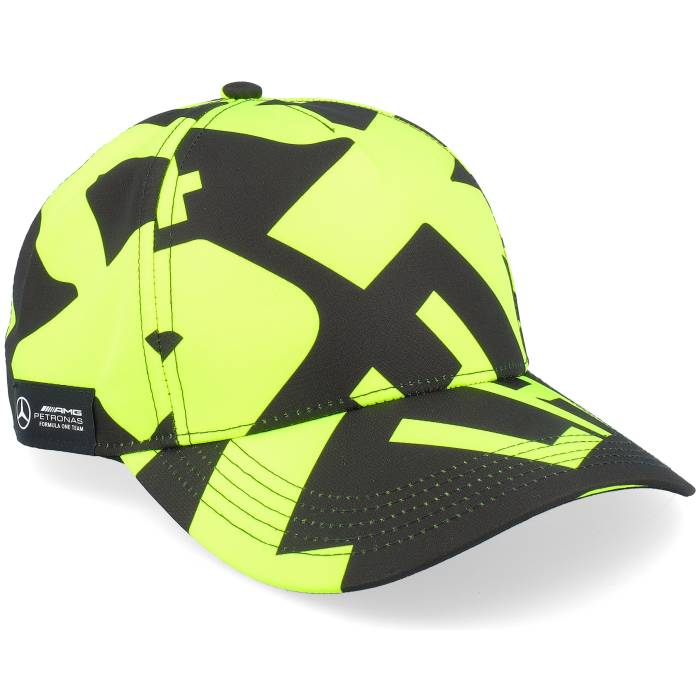 Formula One 【 Mercedes Amg F1 24 Hamilton All Over Print Neon Yellow Adjustable Men Yellow / Black 】 メルセデス yellow 黄味がかった・黄色 メンズ yellow 黄味がかった・黄色 黒いこと 黒いこと