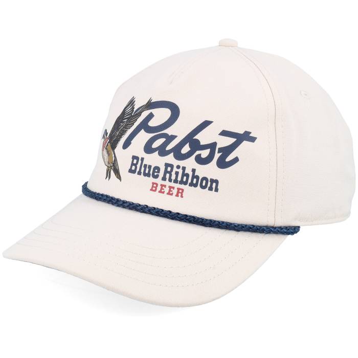 アメリカンニードル American Needle 【 Pabst Blue Ribbon Canvas Cappy Ivory A-Frame Adjustable Men Beige 】 青色 ブルー アイボリー メンズ ベージュ｜スニケス