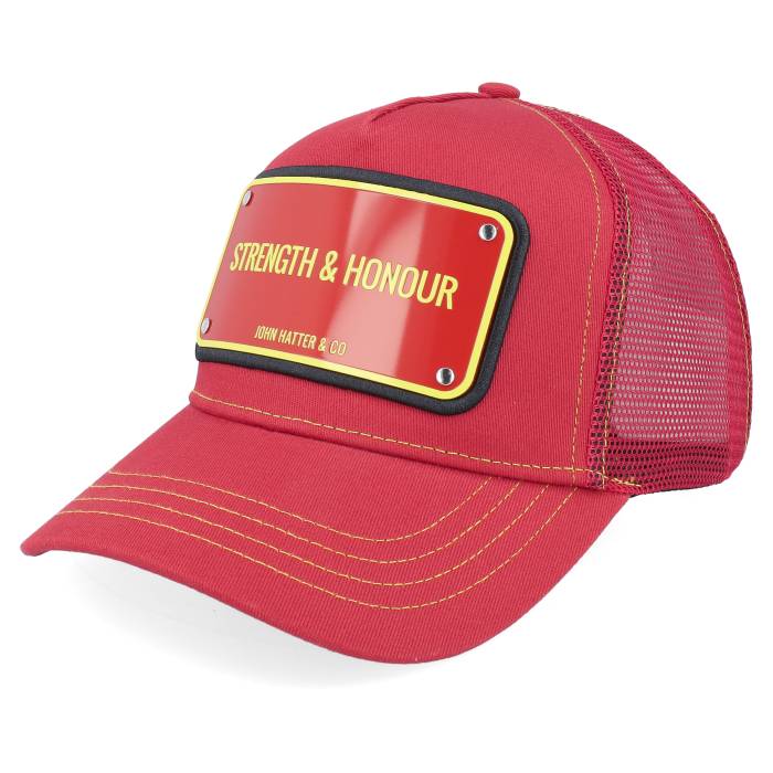 John Hatter & Co 【 Strength & Honour Aluminium Plate Red A-Frame Trucker Men Red 】 ストレングス Red 赤・レッド トラッカー メンズ Red 赤・レッド｜スニケス 25,185円