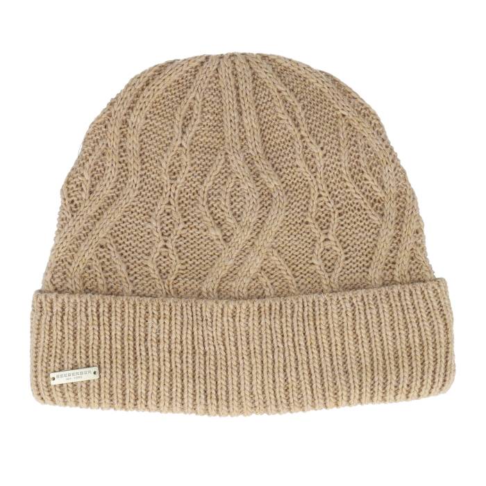 【★百貨店SALE★6/11夜夜中2時迄】Seeberger 【 Knitted Beanie Beige Cuff Women Beige 】 旗がしら かぶり笠 ベージュ レディース ベージュ