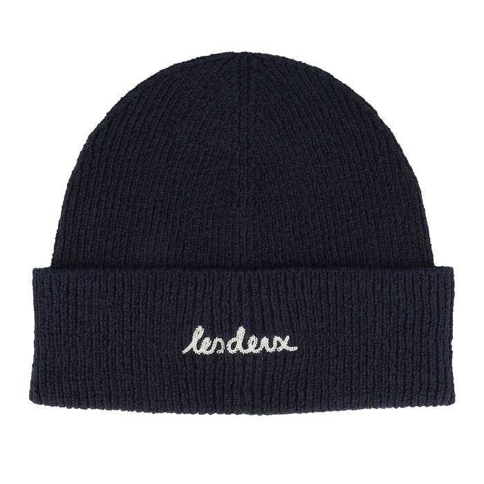 Les Deux 【 Brad Rib Beanie Dark Navy Cuff Men Blue 】 キャップ 帽子 紺色 ネイビー メンズ 青色 ブルー