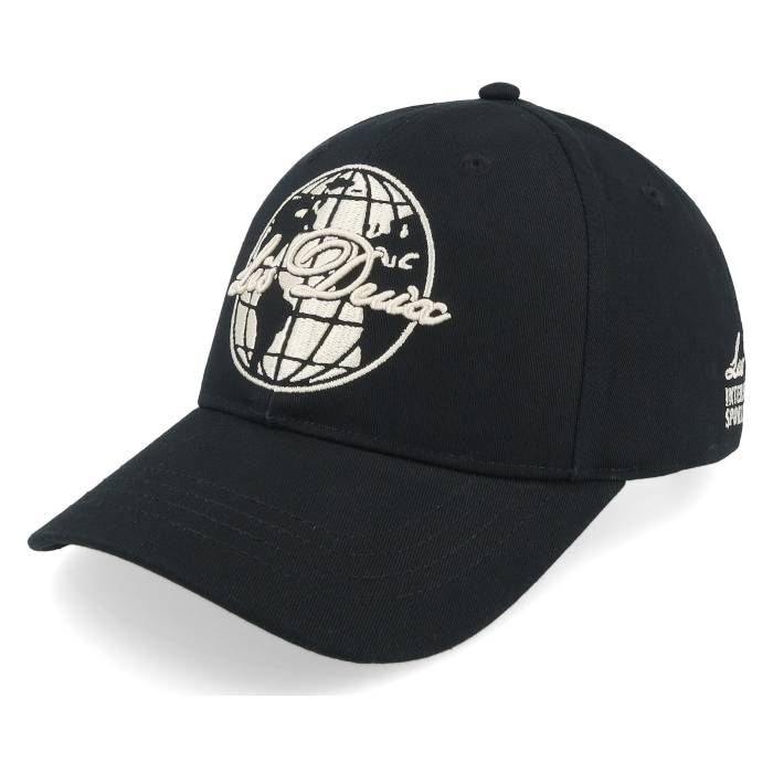 Les Deux 【 Globe Logo Baseball Cap Black Adjustable Men Black 】 地球儀 ロゴタイプ 野球 旗がしら かぶり笠 黒いこと 黒いこと メンズ 黒いこと 黒いこと