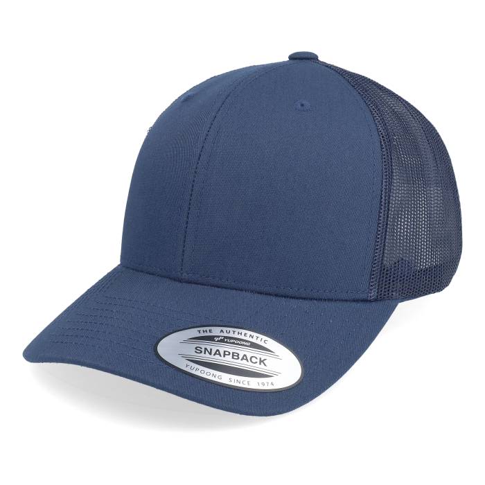 ユーポン Yupoong 【 Retro Navy Trucker Men Blue 】 レトロ 紺色 ネイビー トラッカー メンズ 青色 ブルー