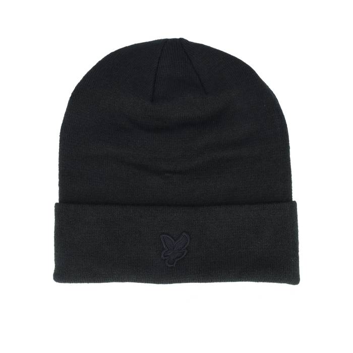ライルアンドスコット Lyle & Scott 【 Tonal Eagle Beanie Jet Black Cuff Men Black 】 キャップ 帽子 黒色 ブラック メンズ 黒色 ブラック|スニケス