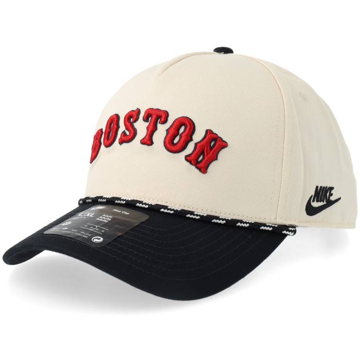 Nike Mlb 【 Boston Red Sox Rise Natural/Black A-Frame Adjustable Men Beige 】 豆の町 Red 赤・赤いこと ライズ メンズ ベージュ