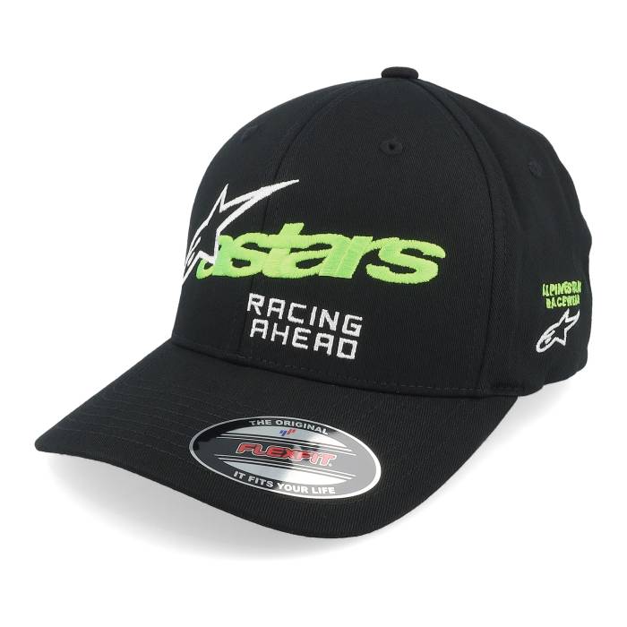 アルパインはやりっ子 Alpinestars 【 Entitled Hat Black/Green Flexfit Men Black 】 メンズ 黒いこと 黒いこと