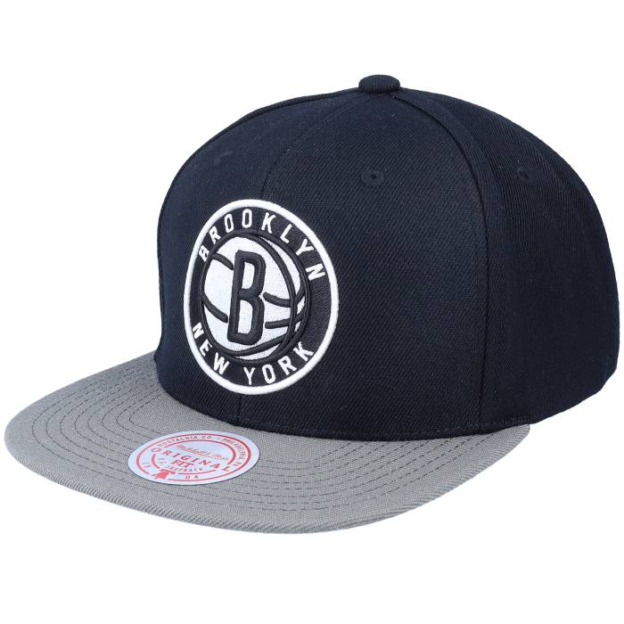 ミッチェル&ネス Mitchell & Ness 【 Brooklyn Nets Team 2 Tone 2.0 Black/Grey Snapback Men Black 】 ブルックリン ネッツ Team チーム Snapback スナップバック バッグ メンズ 黒色 ブラック｜スニケス