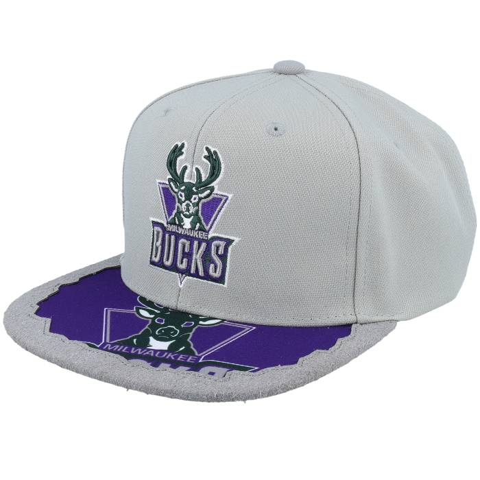 ミッチェル&ネス Mitchell & Ness 【 Milwaukee Bucks Munch Time Hwc Grey Snapback Men Grey 】 ミルウォーキー バックス タイム 灰色 グレー Snapback スナップバック バッグ メンズ 灰色 グレー|スニケス