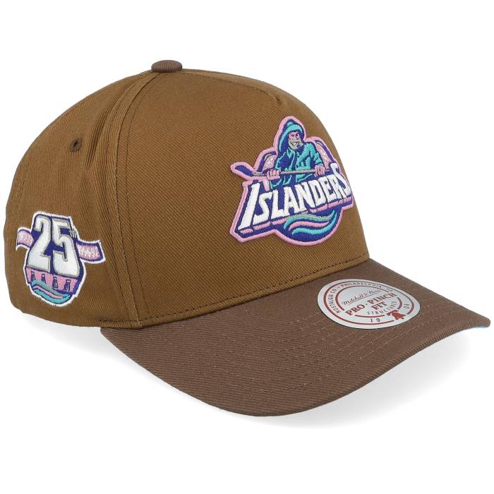 ミッチェル&ネス Mitchell & Ness 【 Hatstore Exclusive X New York Islanders Pro Crown Dark Brown A-Frame Adjustable Men Brown 】 アイランダース プロ 茶色 ブラウン メンズ 茶色 ブラウン｜スニケス