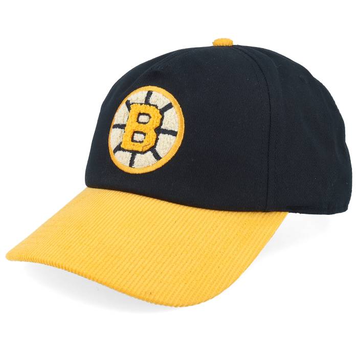 アメリカンニードル American Needle 【 Boston Bruins Burnett Black/Yellow Corduroy Dad Cap Men Black 】 ボストン ブルーインズ コーデュロイ キャップ 帽子 メンズ 黒色 ブラック