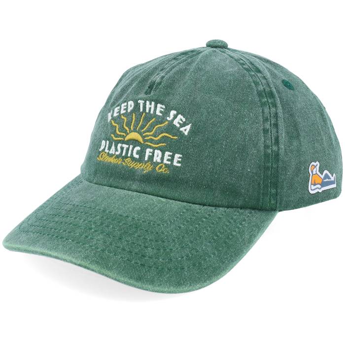 Slacker Supply 【 Keep The Sea Plastic Free Washed Green A-Frame Dad Cap Men Green 】 フリー green 緑・グリーン キャップ 帽子 メンズ green 緑・グリーン|スニケス