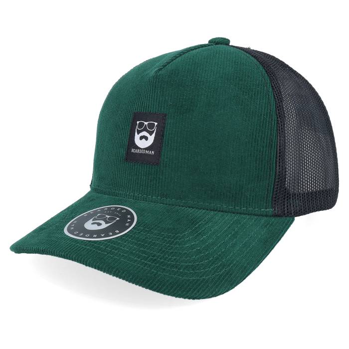 Bearded Man 【 Bm Logo Black Woven Corduroy Green/Black A-Frame Trucker Men Green 】 ロゴ 黒色 ブラック Woven ウーブン コーデュロイ トラッカー メンズ green 緑・グリーン｜スニケス