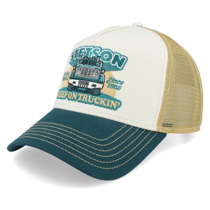 ステットソン Stetson 【 Keep On Trucking Green/Sand Trucker Men White 】 トラッカー メンズ 白色 ホワイト