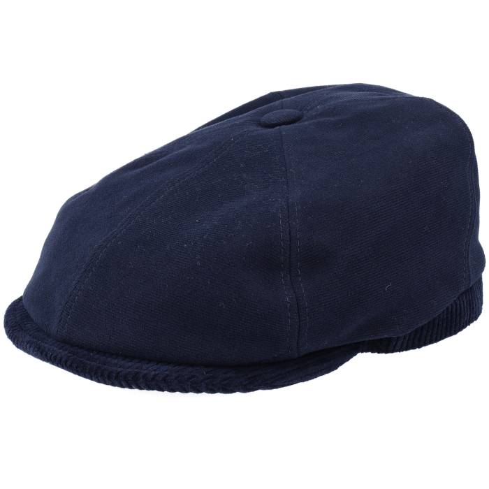ステットソン Stetson 【 6-Panel Cap Soft Cotton/Cord Navy Flat Cap Men Blue 】 キャップ 帽子 紺色 ネイビー メンズ 青色 ブルー｜スニケス