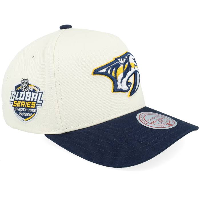 ミッチェル&ネス Mitchell & Ness 【 Hatstore Exclusive X Nashville Predators Global Series Sand/Navy A-Frame Adjustable Men 】 ナッシュビル プレデターズ シリーズ メンズ