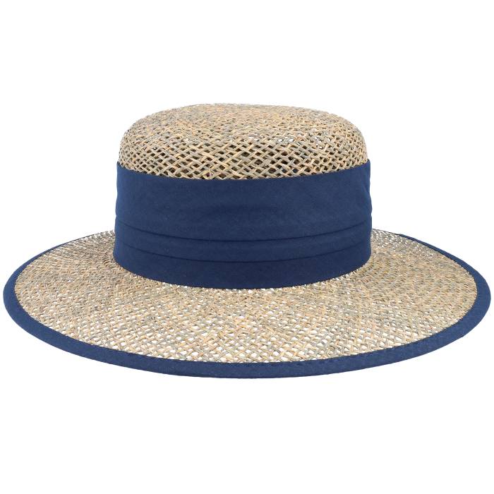 Seeberger 【 Cloche Seagras Nature-Swallow Blue Straw Hat Men Beige 】 青味 青み メンズ ベージュ