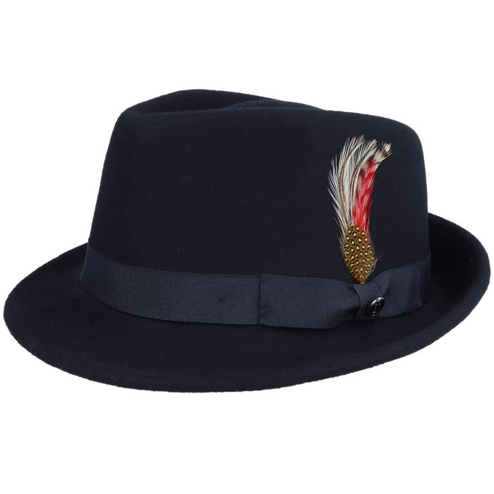 Jaxon \u0026 James 【 Detroit Black Trilby Hat Men Black 】 自動車の街 黒いこと 黒いこと メンズ 黒いこと 黒いこと