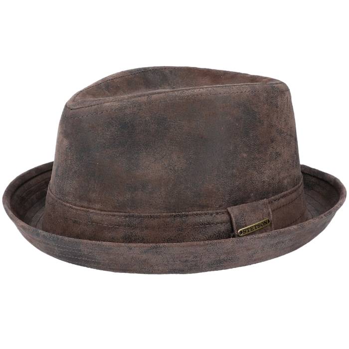 ステットソン Stetson 【 Gesperrt Player Pigskin Brown Trilby Men Brown 】 茶色 ブラウン メンズ 茶色 ブラウン|スニケス