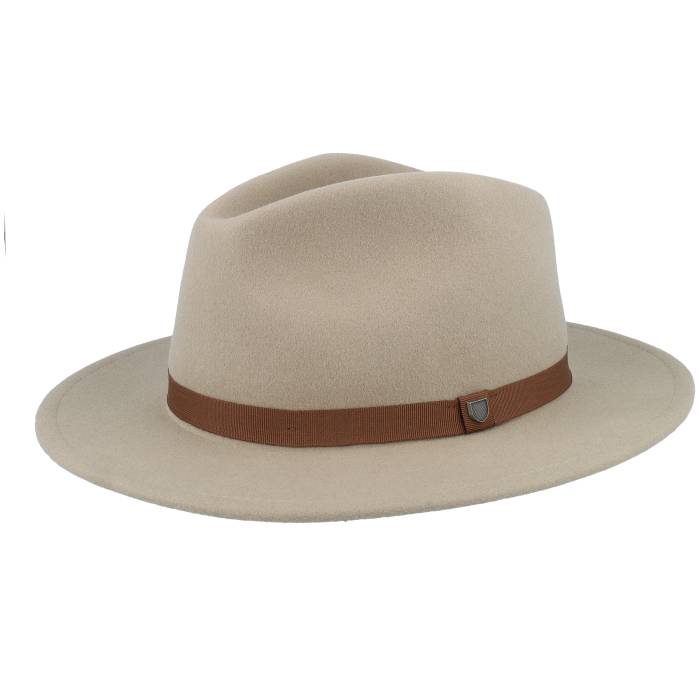 ブリクストン Brixton 【 Messer Packable Timberwolf/Light Brown Fedora Men Beige 】 茶色 ブラウン メンズ ベージュ