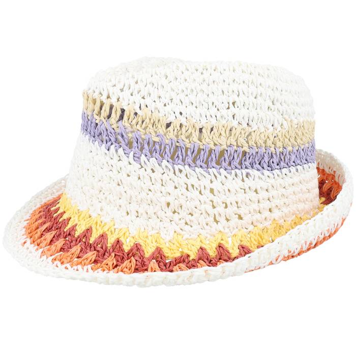 Seeberger 【 Paper Straw Crochet White/Lilac/Yellow/Red/Orange Trilby Women White 】 レディース 白いこと 白いこと