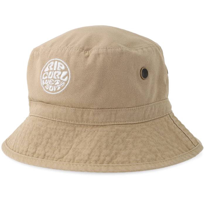 上唇長い巻き毛 Rip Curl 【 Wetty Icon Hat Khaki Bucket Men Beige 】 アイコン カーキ メンズ ベージュ