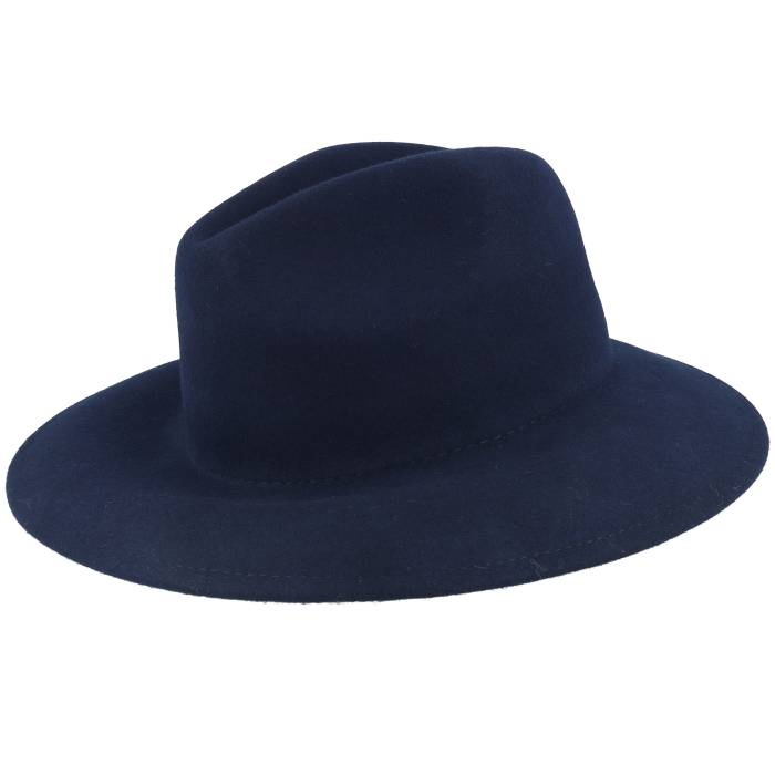 【★百貨店SALE★6/11真夜中2時迄】Seeberger 【 Wool Felt Navy Fedora Women Blue 】 紺色 米国海軍 レディース 青碧 青碧