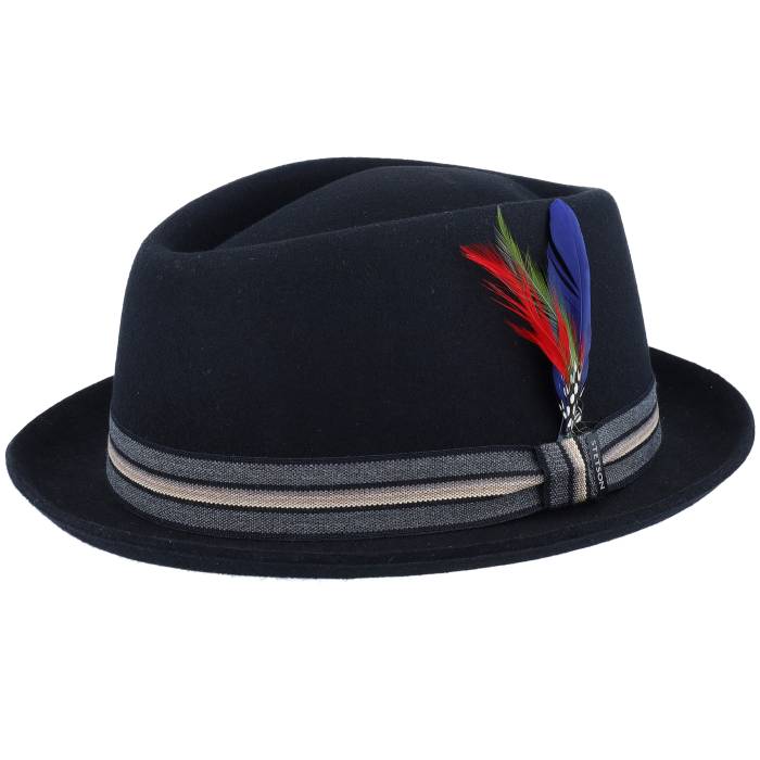 ステットソン Stetson 【 Woolfelt Diamond Pork Pie Men Black 】 ダイヤモンド メンズ 黒色 ブラック