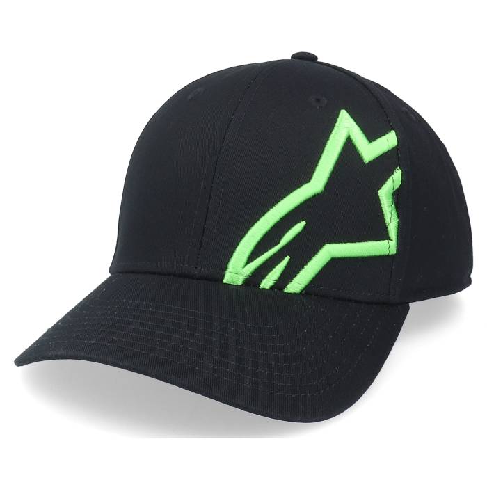 アルパインはやりっ子 Alpinestars 【 Corp Snap 2 Hat Black/Green Adjustable Men Black 】 メンズ 黒いこと 黒いこと