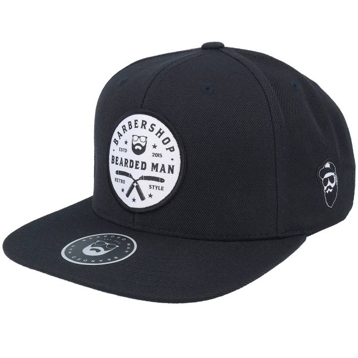 Bearded Man 【 Barber Shop Retro Style Black Snapback Men Black 】 レトロ 黒色 ブラック Snapback スナップバック バッグ メンズ 黒色 ブラック