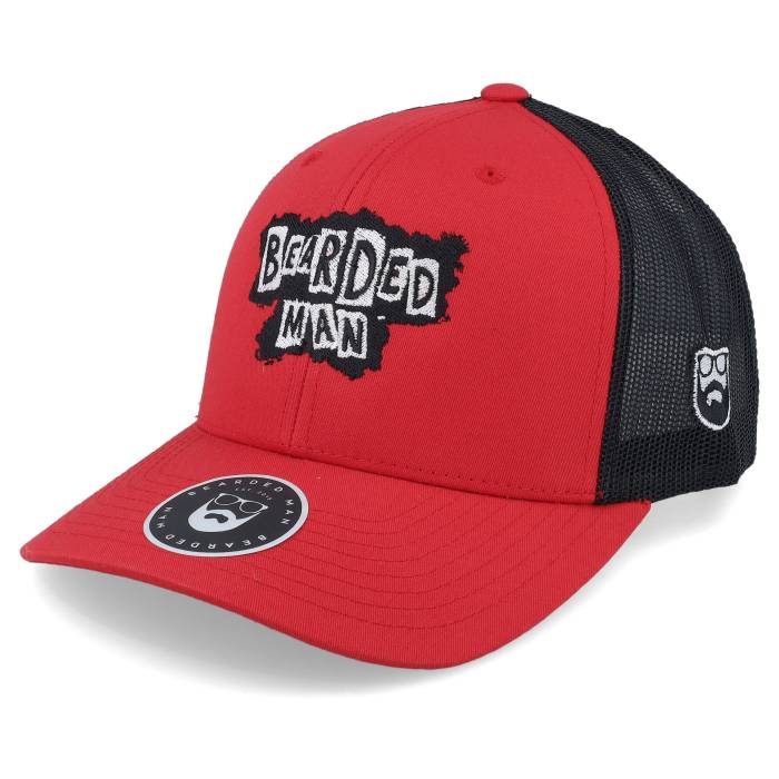 Bearded Man 【 British Punk Logo Red/Black Trucker Men Red 】 ロゴ トラッカー メンズ Red 赤・レッド|スニケス
