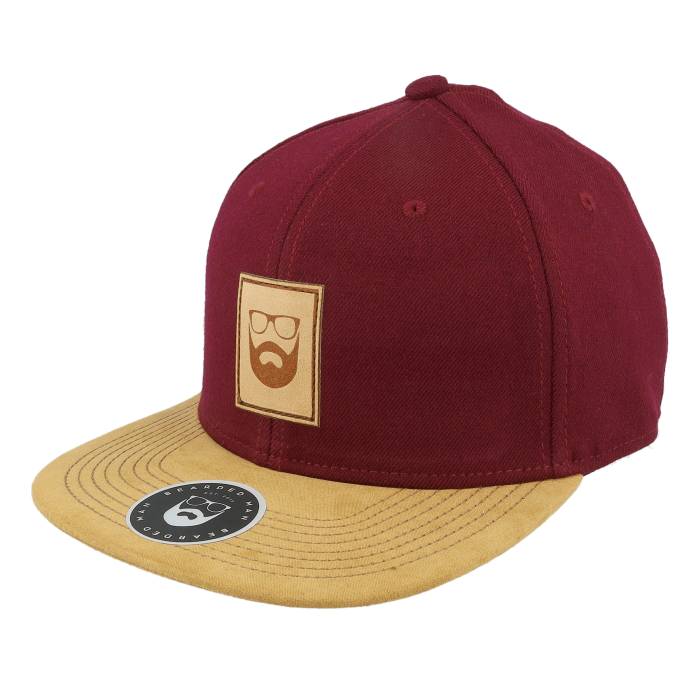 Bearded Man 【 Logo Patch Maroon/Suede Snapback Men Red 】 ロゴ Snapback スナップバック バッグ メンズ Red 赤・レッド