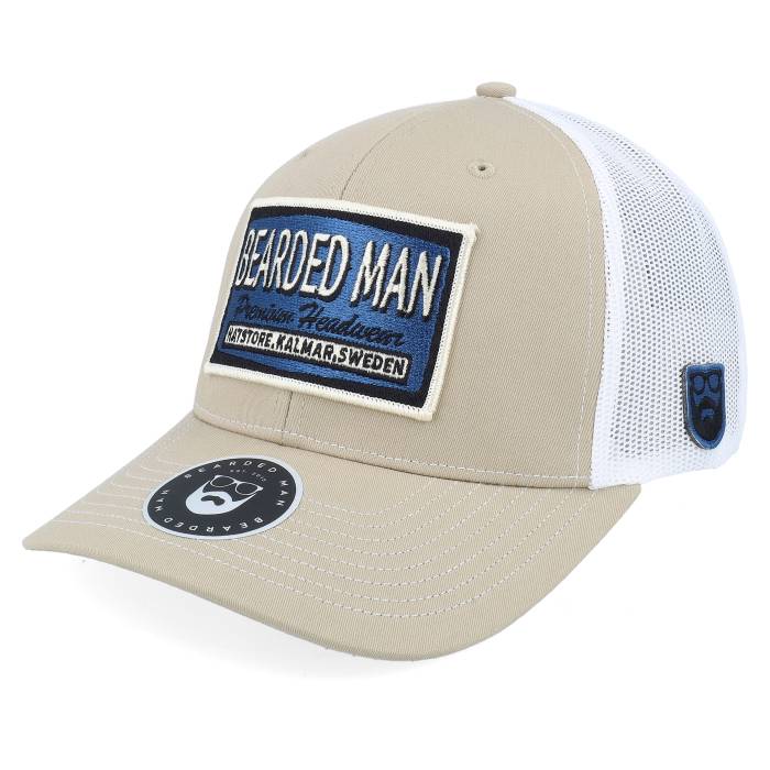 Bearded Man 【 Logo Off White/Blue Khaki/White Trucker Men Beige 】 ロゴ トラッカー メンズ ベージュ｜スニケス