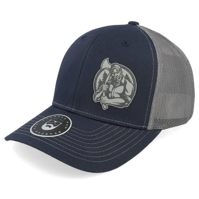 Bearded Man 【 Lumber Jack Logo 112 Split Navy/Charcoal Trucker Men Blue 】 ロゴ トラッカー メンズ 青色 ブルー