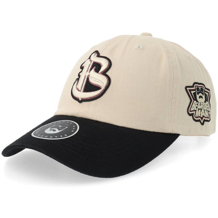 Bearded Man 【 Mascot Logo Stone Washed Stone/Black Dad Cap Men Beige 】 ロゴ キャップ 帽子 メンズ ベージュ|スニケス