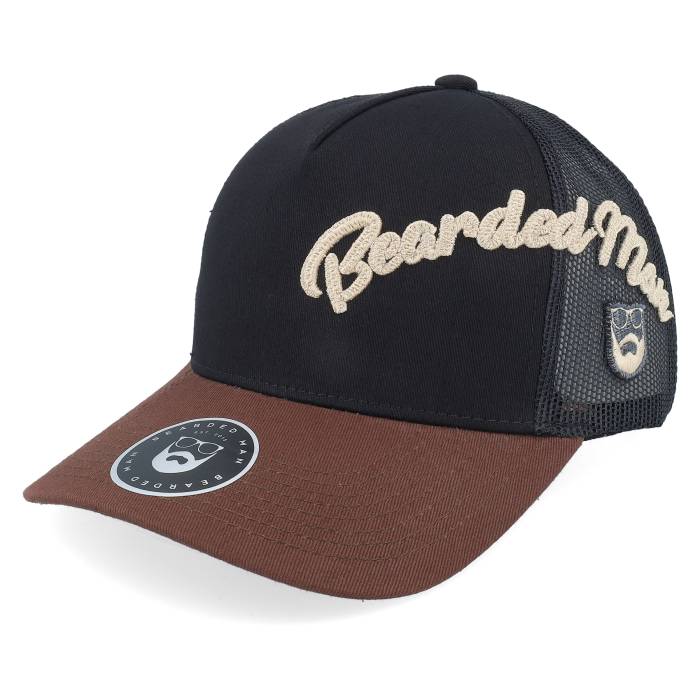 Bearded Man 【 Side Arch 3D Logo Black/Brown A-Frame Trucker Men Brown / Black 】 ロゴ トラッカー メンズ 茶色 ブラウン 黒色 ブラック