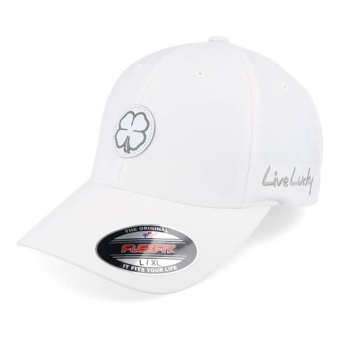 Black Clover 【 Sharp Luck 5 White/Silver Leather Patch Flexfit Men White 】 レザー メンズ 白色 ホワイト|スニケス
