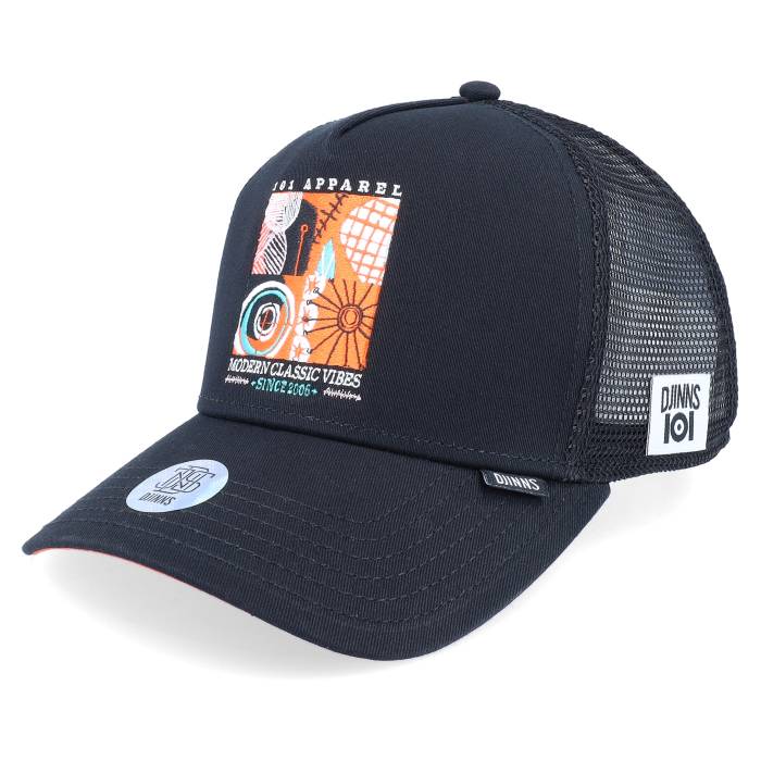 Djinns 【 Hft Cap Ioi Modern Classics Black Trucker Men Black 】 キャップ 帽子 モダン 黒色 ブラック トラッカー メンズ 黒色 ブラック