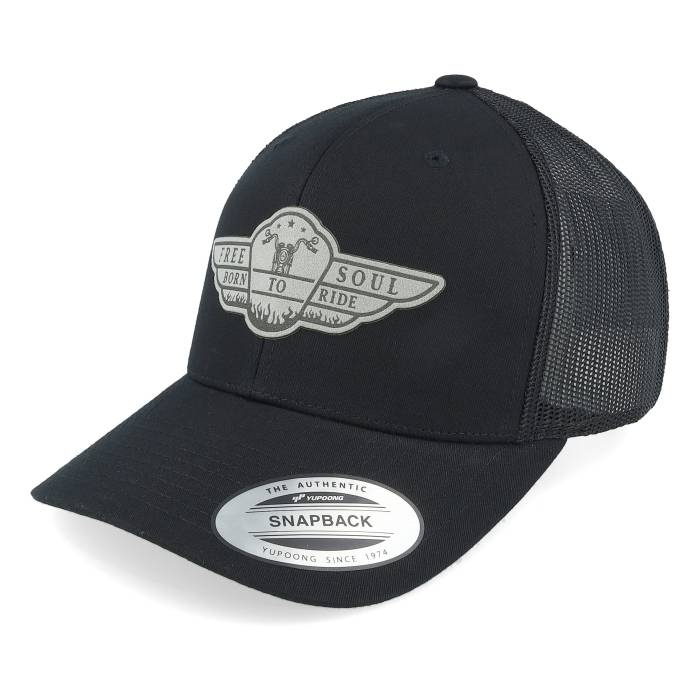 Born To Ride 【 Free Soul Biker Grey Patch Black Trucker Men Black 】 フリー 灰色 グレー 黒色 ブラック トラッカー メンズ 黒色 ブラック|スニケス