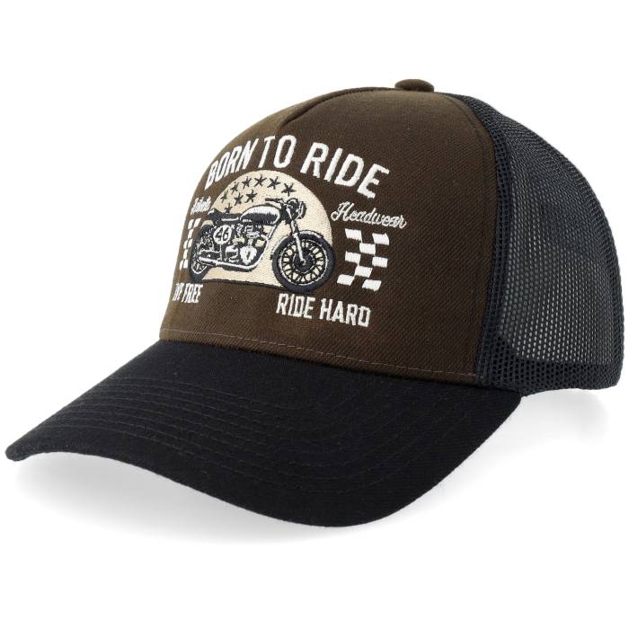 Born To Ride 【 Live Free Ride Hard Biker Brown/Black A-Frame Trucker Men Brown 】 フリー トラッカー メンズ 茶色 ブラウン|スニケス