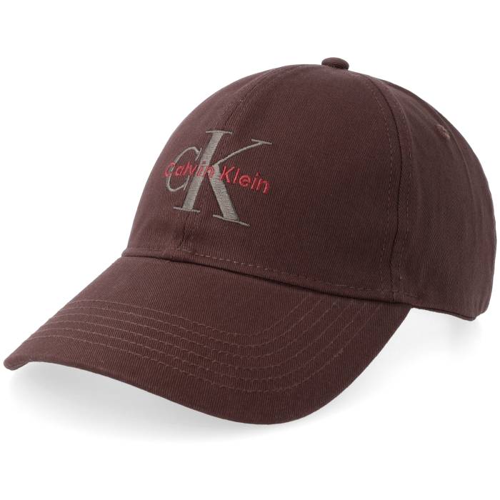 カルバンクライン Calvin Klein 【 Monologo Embroidery Baseball Cap Rich Brown Dad Cap Men Brown 】 野球 旗がしら かぶり笠 赤銅色 赤銅色 メンズ 赤銅色 赤銅色