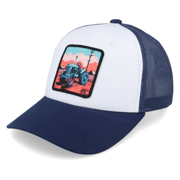 Kiddo Cap 【 Kids Tractor And Clouds Patch White/Navy Trucker Kids White 】 トラッカー ジュニア キッズ 白色 ホワイト｜スニケス