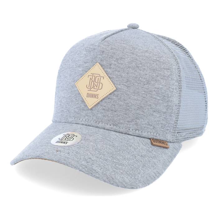 Djinns 【 Hft Cap Jersey Patch Heather Grey Trucker Men Grey 】 キャップ 帽子 ジャージ heather ヘザー 灰色 グレー トラッカー メンズ 灰色 グレー