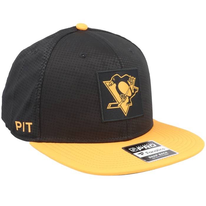 ファナティクス Fanatics 【 Pittsburgh Penguins Authentic Pro Game\u0026Train Black/Gold Snapback Men Black 】 ピッツバーグ ペンギンズ オーセンティック 労働者階級 Snapback スナップバック 御徒面子 メンズ 黒いこと 黒いこと