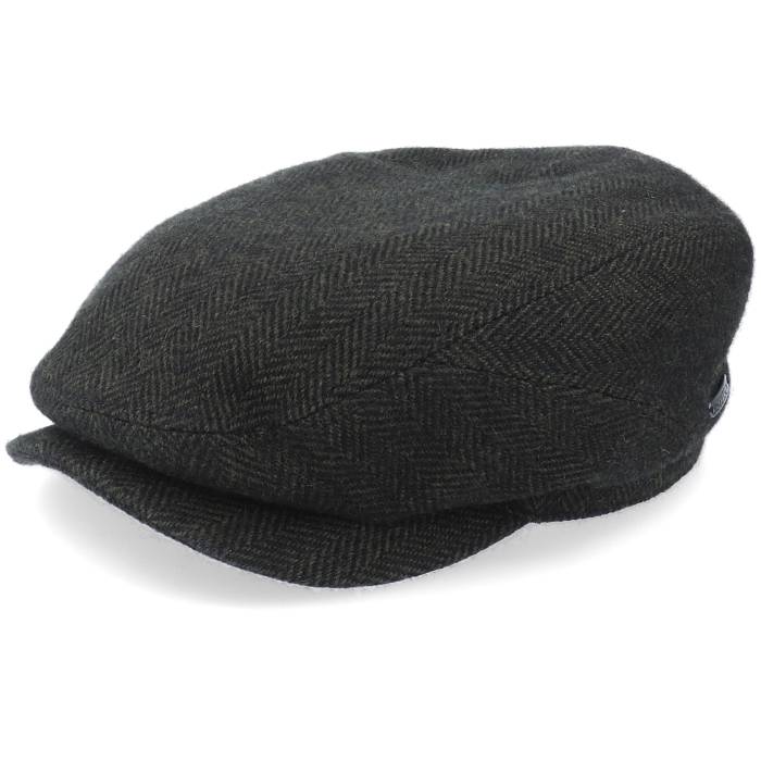 ステットソン Stetson 【 Driver Cap Wool Herringbone Black Flat Cap Men Black 】 キャップ 帽子 黒色 ブラック メンズ 黒色 ブラック|スニケス