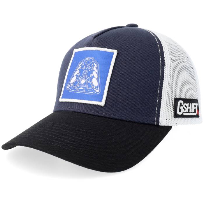 Gearshift 【 V8 Engine Blueprint Patch Navy/White/Black A-Frame Trucker Men Blue / Black 】 トラッカー メンズ 青色 ブルー 黒色 ブラック|スニケス