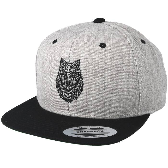 Tattoo Collective 【 Zentangle Wolf Heather Grey/Black Snapback Men Grey 】 heather ヘザー Snapback スナップバック バッグ メンズ 灰色 グレー|スニケス
